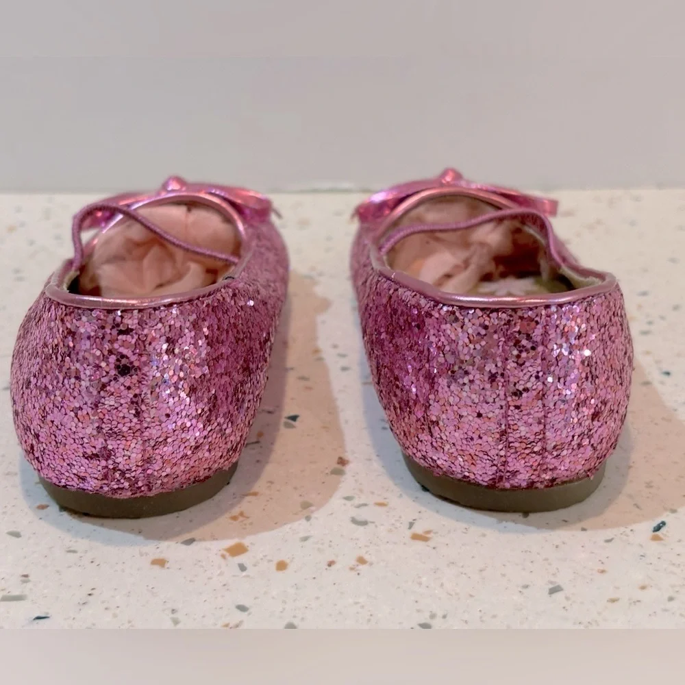Disney Princess Pink Glitter Sparkle‎ Shoes Sz 7.5 Toddler Girls
